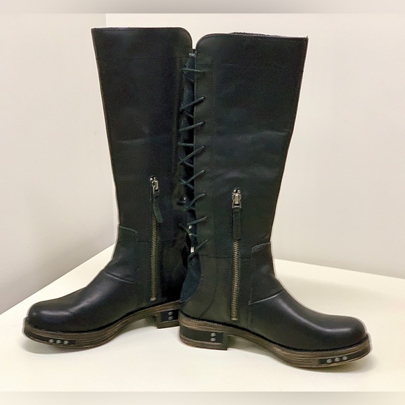 Women’s 7 Caterpillar NESS Black Heliotrope Side Zip Rear Lace Engineer Boots - Picture 10 of 16